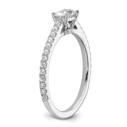 14K Weißgold Verlobungsring mit 0,75 ct. im Labor gezüchteten Diamanten VS/SI+ G+ im East-West-Ovalschliff