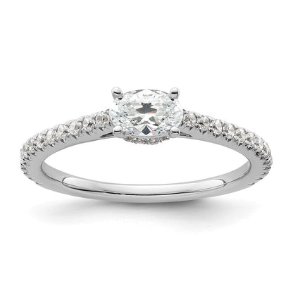 14K Weißgold Verlobungsring mit 0,75 ct. im Labor gezüchteten Diamanten VS/SI+ G+ im East-West-Ovalschliff