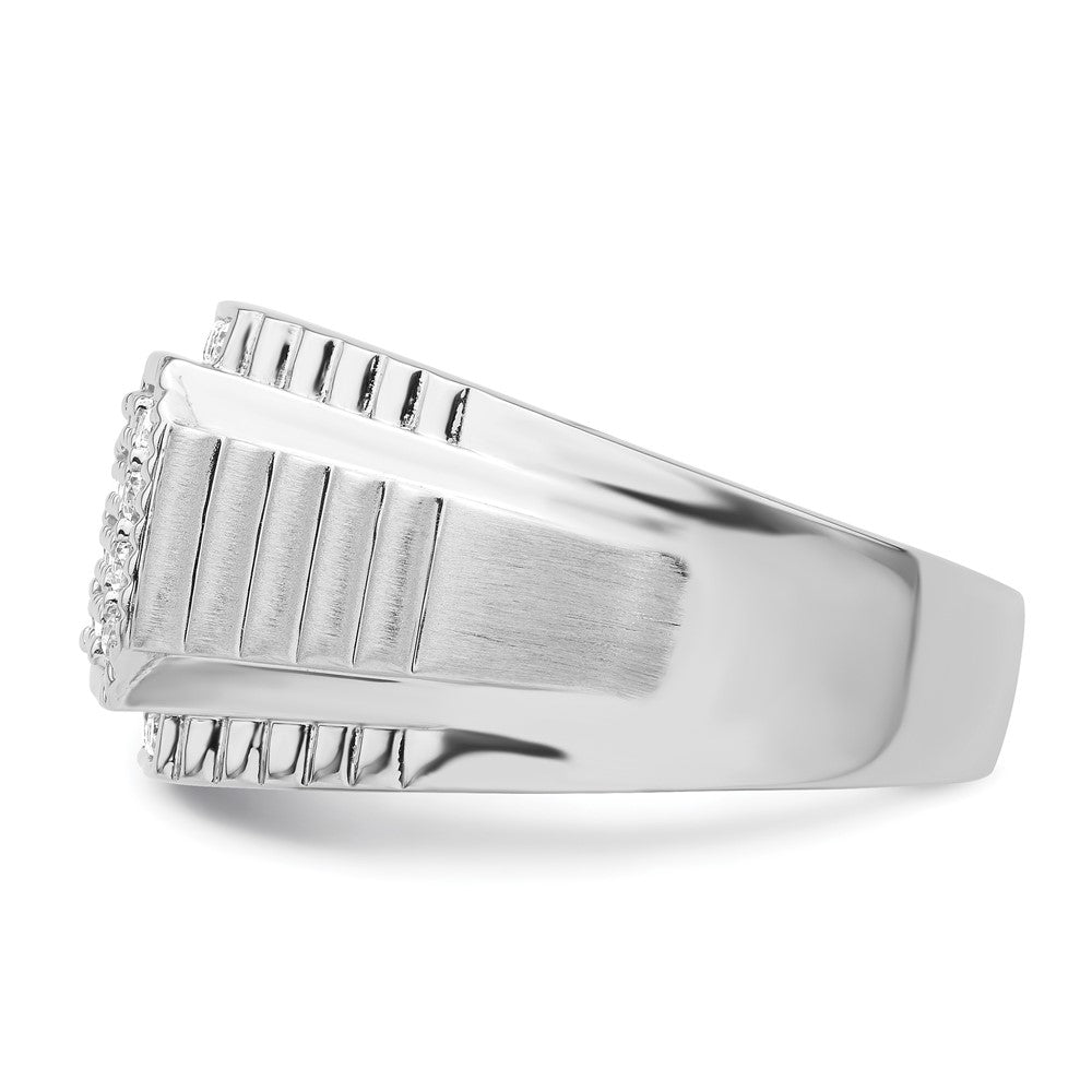 14K Weißgold Herrenring mit 0,875 ct. im Labor gezüchteten Diamanten, VS/SI+ G+