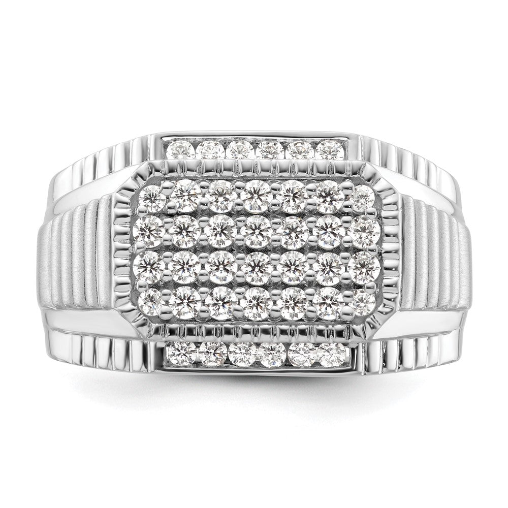 14K Weißgold Herrenring mit 0,875 ct. im Labor gezüchteten Diamanten, VS/SI+ G+