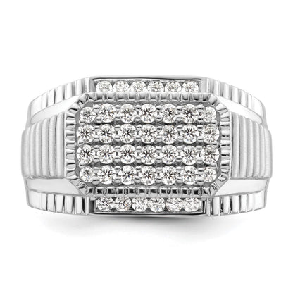 14K Weißgold Herrenring mit 0,875 ct. im Labor gezüchteten Diamanten, VS/SI+ G+