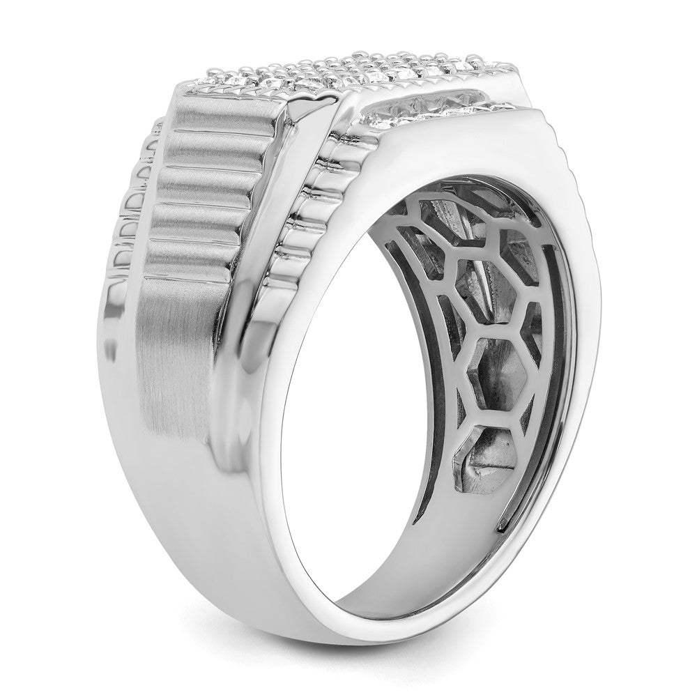 14K Weißgold Herrenring mit 0,875 ct. im Labor gezüchteten Diamanten, VS/SI+ G+