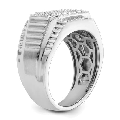 14K Weißgold Herrenring mit 0,875 ct. im Labor gezüchteten Diamanten, VS/SI+ G+