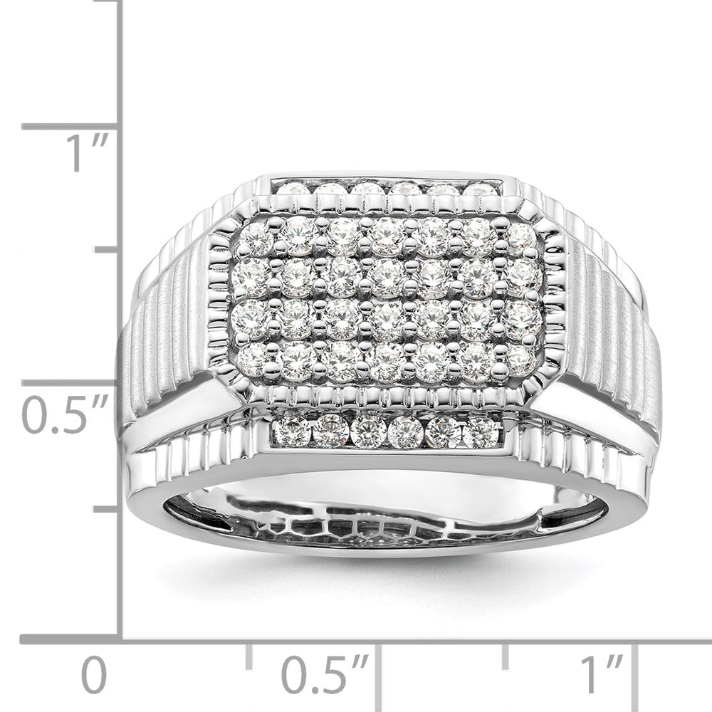 14K Weißgold Herrenring mit 0,875 ct. im Labor gezüchteten Diamanten, VS/SI+ G+