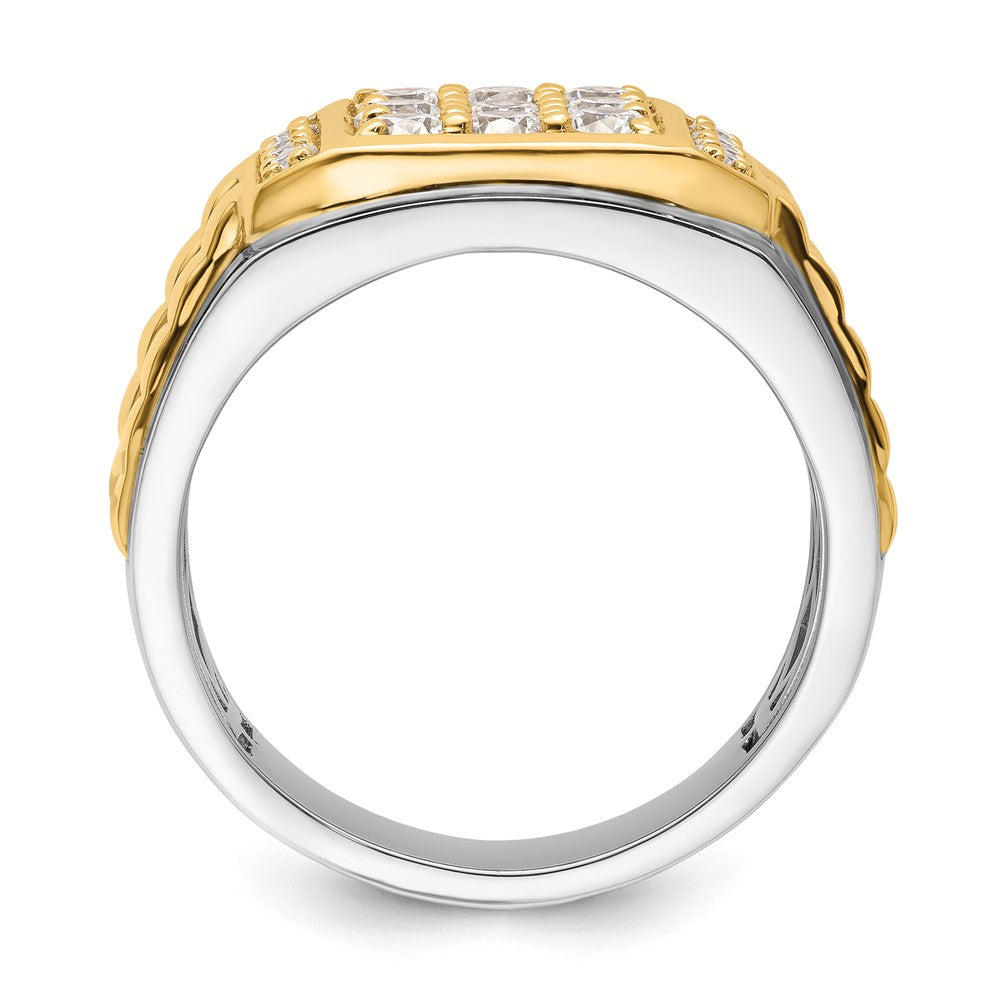Herrenring aus 14K Bicolor-Gold mit 1,2 ct. Labor-gezüchteten Diamanten VS/SI+ G+