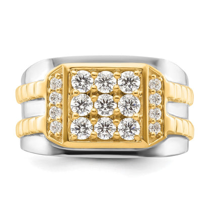 Herrenring aus 14K Bicolor-Gold mit 1,2 ct. Labor-gezüchteten Diamanten VS/SI+ G+