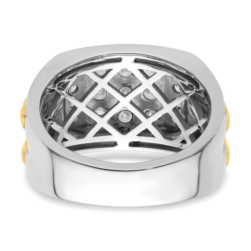 Herrenring aus 14K Bicolor-Gold mit 1,2 ct. Labor-gezüchteten Diamanten VS/SI+ G+