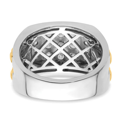 Herrenring aus 14K Bicolor-Gold mit 1,2 ct. Labor-gezüchteten Diamanten VS/SI+ G+