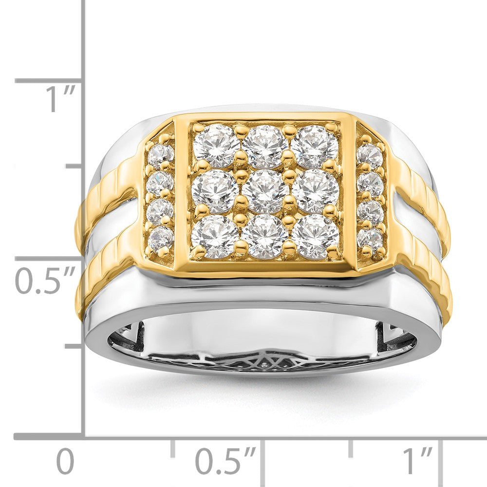 Herrenring aus 14K Bicolor-Gold mit 1,2 ct. Labor-gezüchteten Diamanten VS/SI+ G+