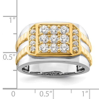 Herrenring aus 14K Bicolor-Gold mit 1,2 ct. Labor-gezüchteten Diamanten VS/SI+ G+