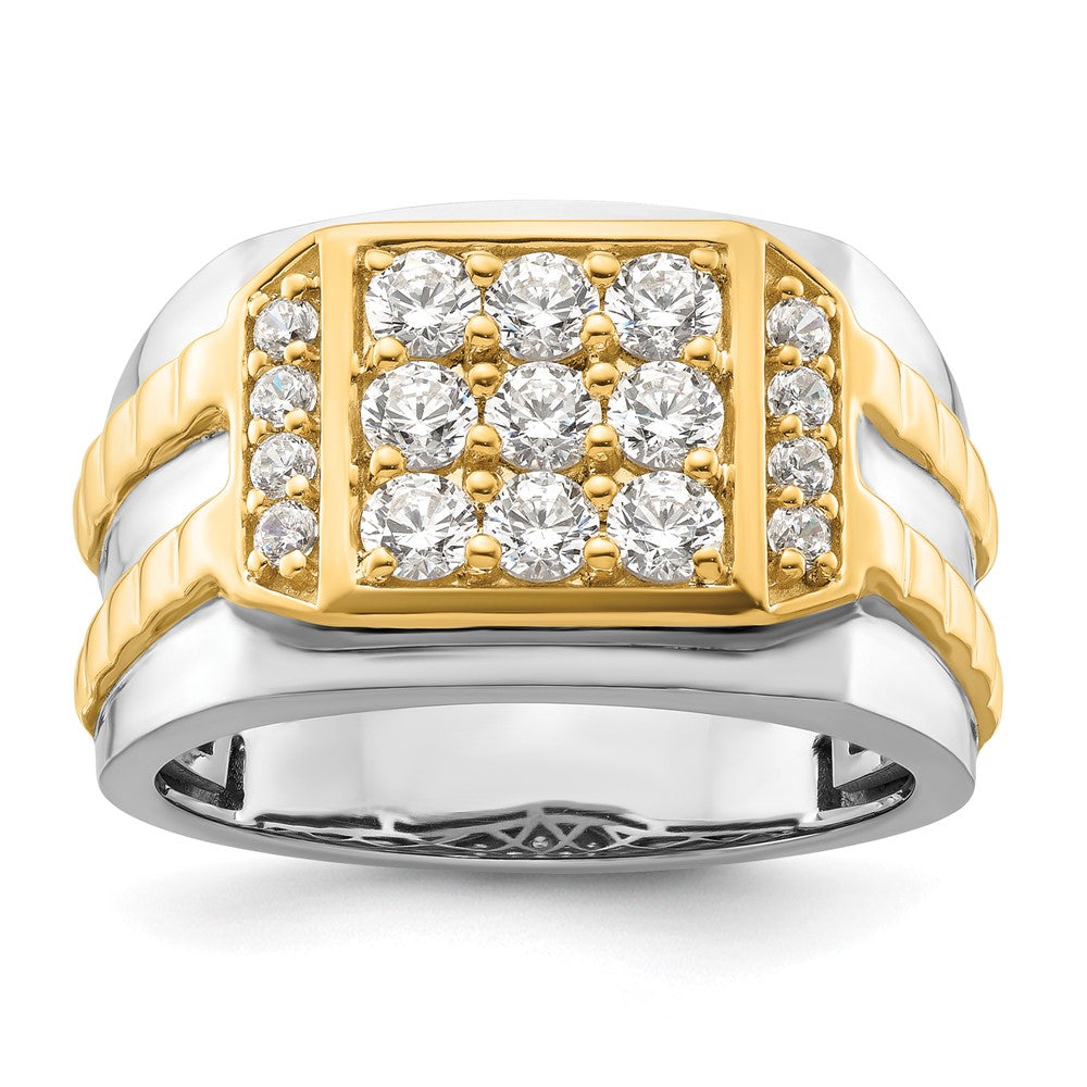 Herrenring aus 14K Bicolor-Gold mit 1,2 ct. Labor-gezüchteten Diamanten VS/SI+ G+