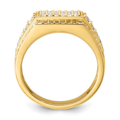 14K Gelbgold Herrenring mit 1 0,38 ct. laborgezüchteten Diamanten VS/SI+ G+