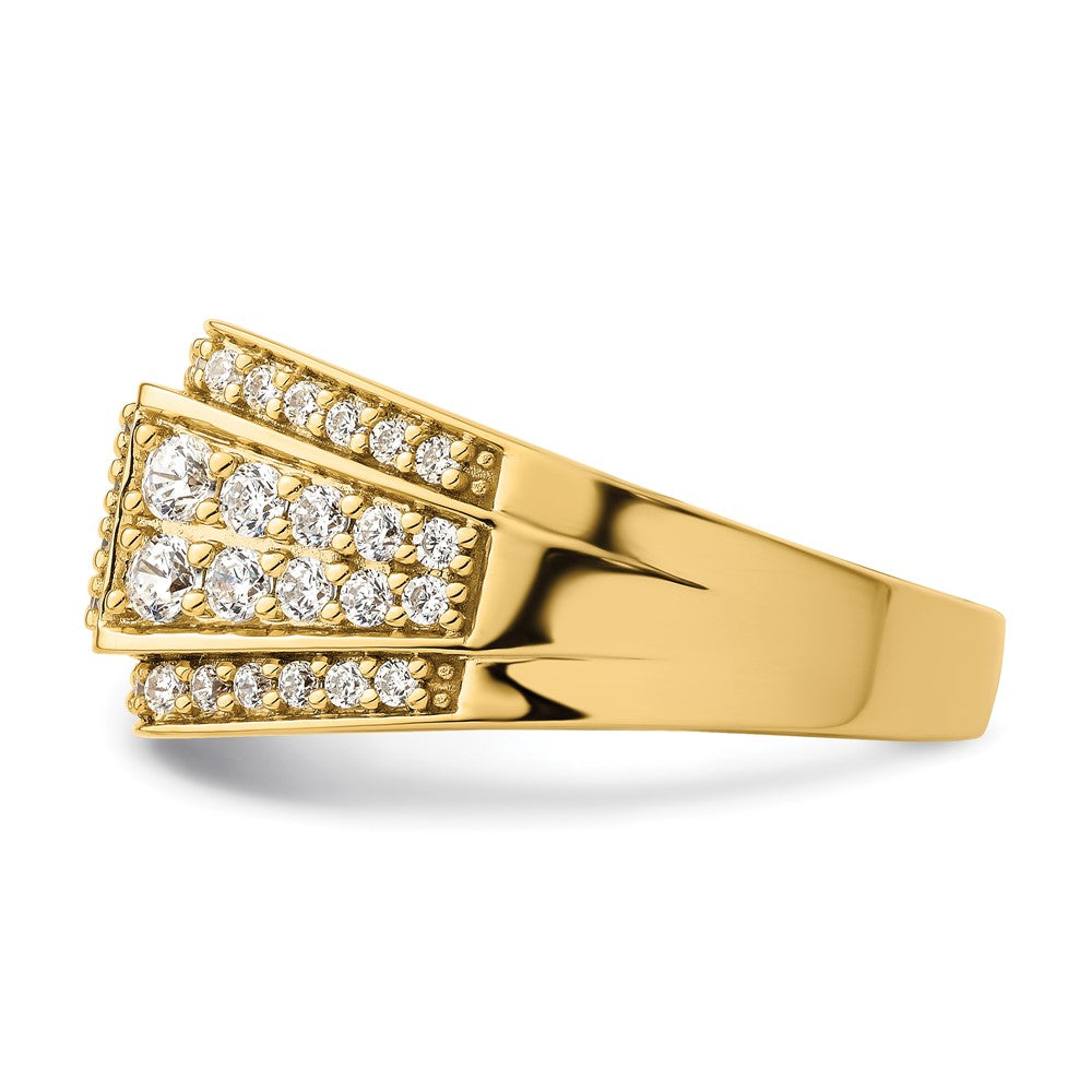 14K Gelbgold Herrenring mit 1 0,38 ct. laborgezüchteten Diamanten VS/SI+ G+