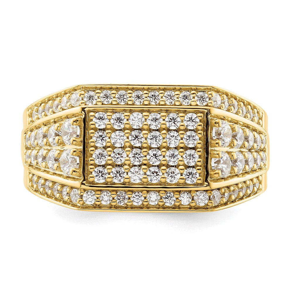 14K Gelbgold Herrenring mit 1 0,38 ct. laborgezüchteten Diamanten VS/SI+ G+