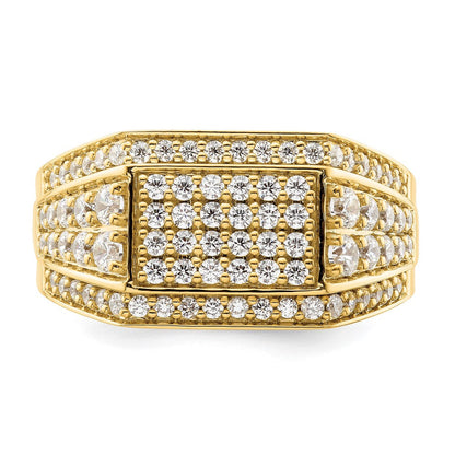 14K Gelbgold Herrenring mit 1 0,38 ct. laborgezüchteten Diamanten VS/SI+ G+