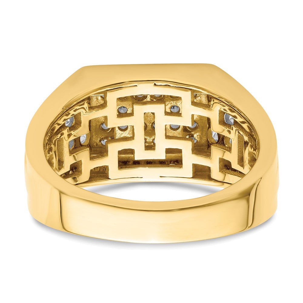14K Gelbgold Herrenring mit 1 0,38 ct. laborgezüchteten Diamanten VS/SI+ G+
