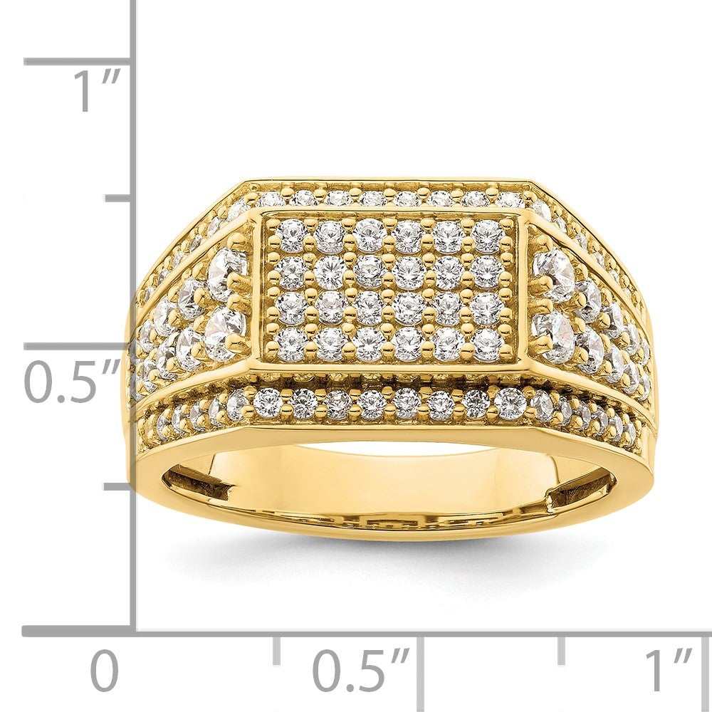 14K Gelbgold Herrenring mit 1 0,38 ct. laborgezüchteten Diamanten VS/SI+ G+