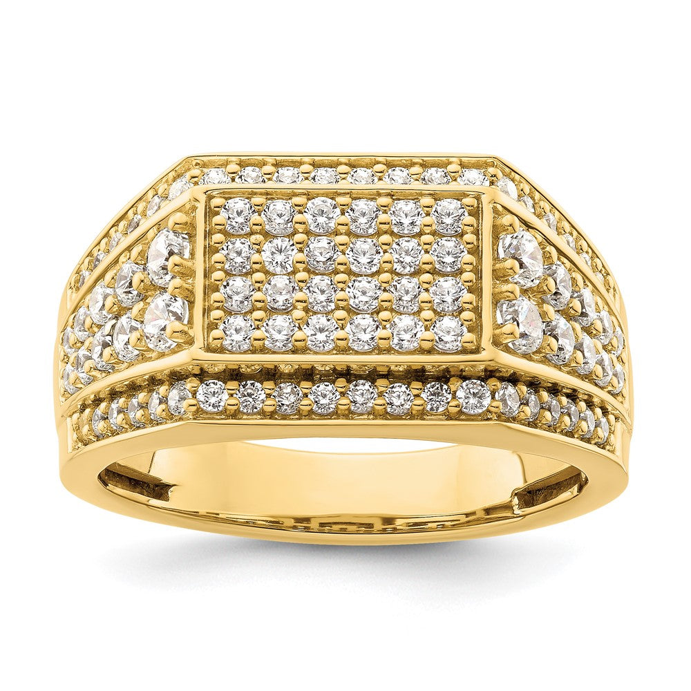14K Gelbgold Herrenring mit 1 0,38 ct. laborgezüchteten Diamanten VS/SI+ G+