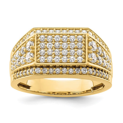 14K Gelbgold Herrenring mit 1 0,38 ct. laborgezüchteten Diamanten VS/SI+ G+