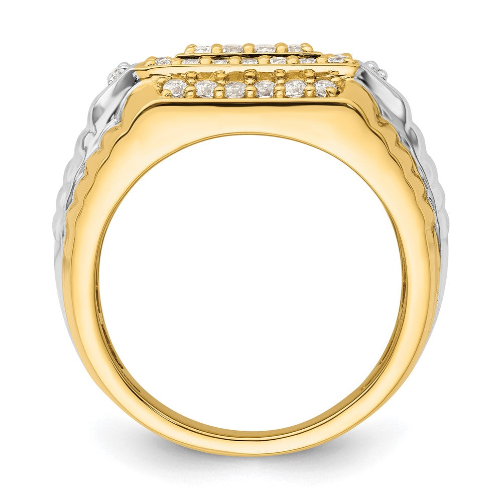 14K Bicolor Herrenring mit 1 ct. Labor-Diamant, VS/SI+, G+