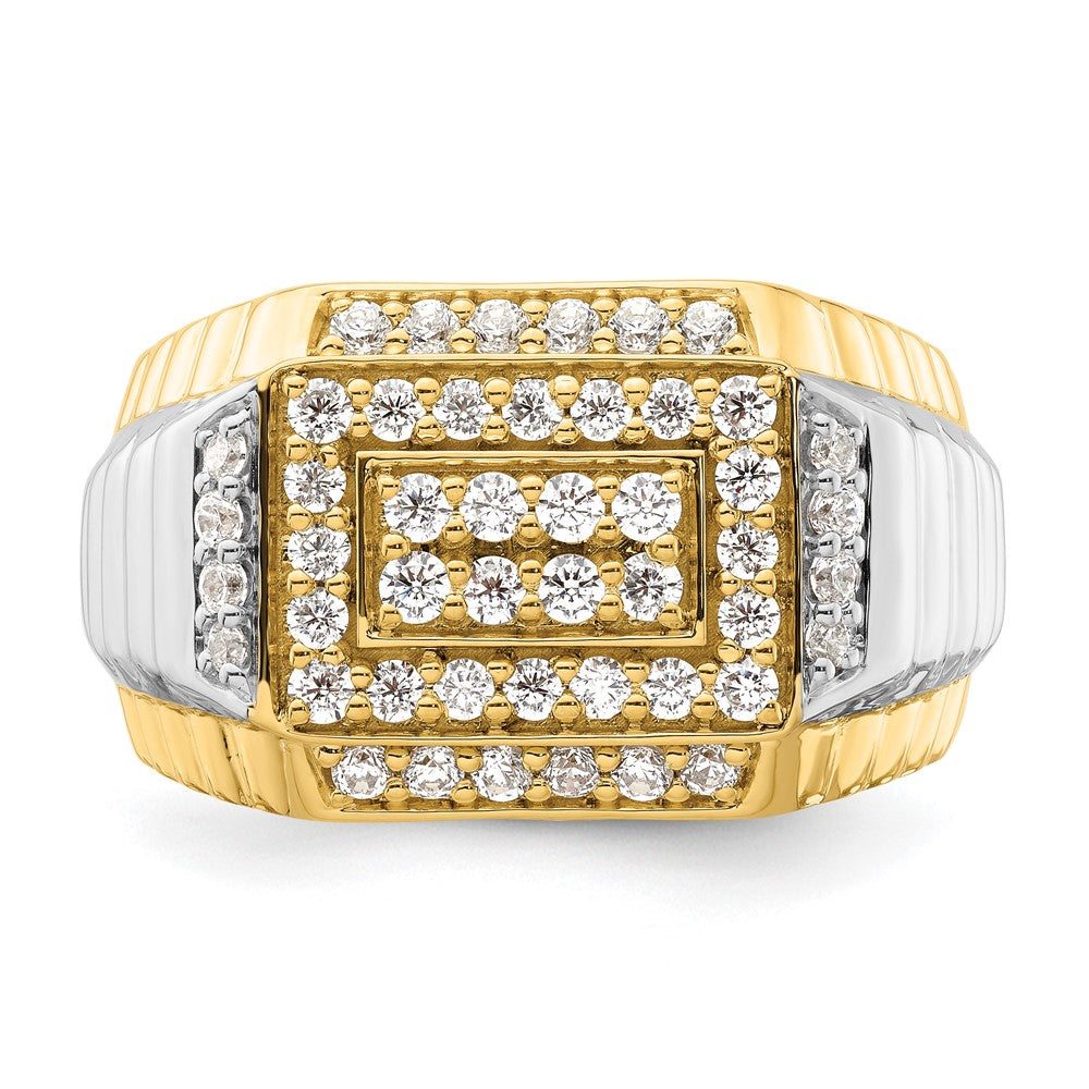 14K Bicolor Herrenring mit 1 ct. Labor-Diamant, VS/SI+, G+