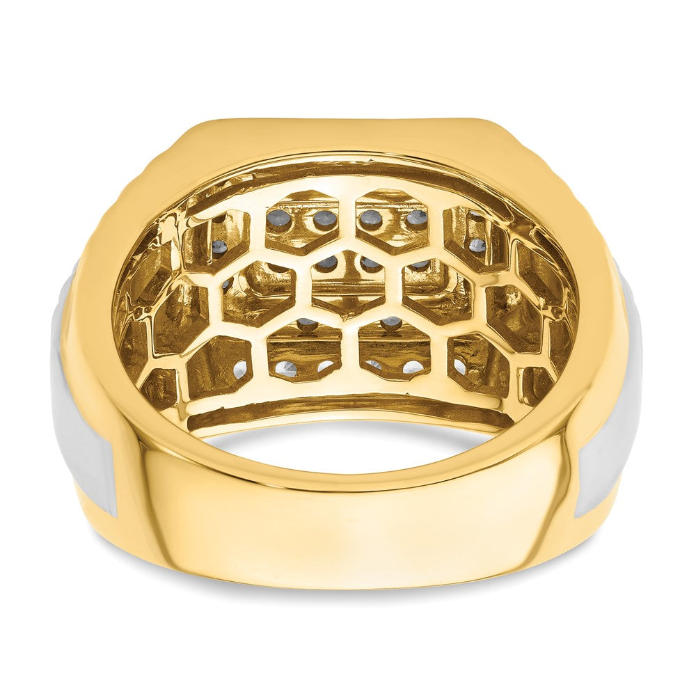 14K Bicolor Herrenring mit 1 ct. Labor-Diamant, VS/SI+, G+