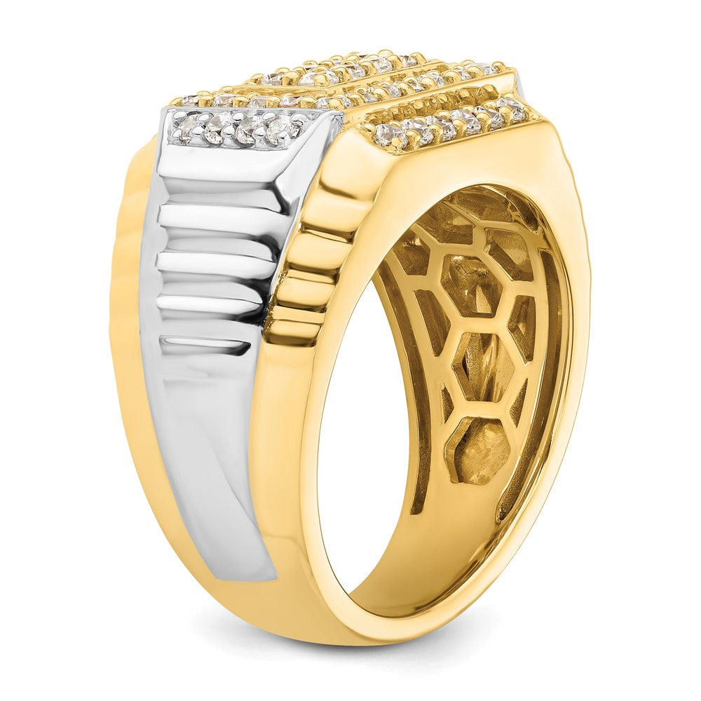 14K Bicolor Herrenring mit 1 ct. Labor-Diamant, VS/SI+, G+