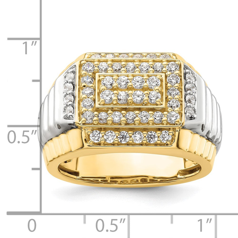 14K Bicolor Herrenring mit 1 ct. Labor-Diamant, VS/SI+, G+