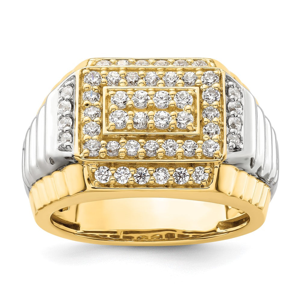 14K Bicolor Herrenring mit 1 ct. Labor-Diamant, VS/SI+, G+