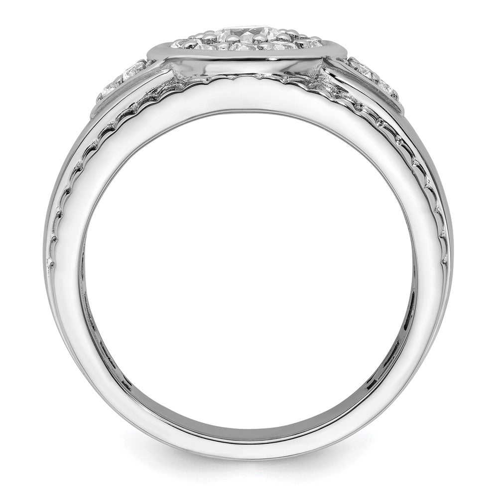 14K Weißgold Herren-Cluster-Ring mit 1 ct. Labor-gezüchtetem Diamant VS/SI+ G+