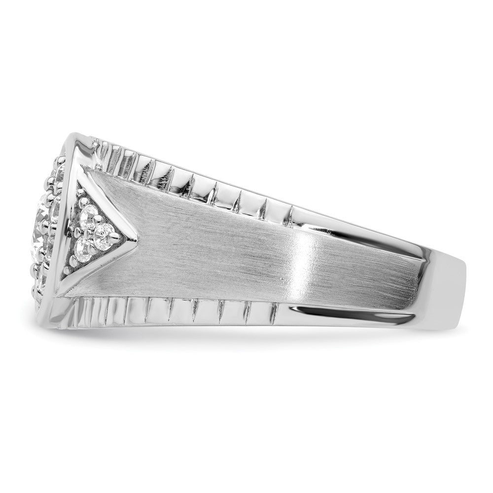 14K Weißgold Herren-Cluster-Ring mit 1 ct. Labor-gezüchtetem Diamant VS/SI+ G+