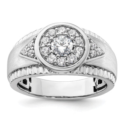 14K Weißgold Herren-Cluster-Ring mit 1 ct. Labor-gezüchtetem Diamant VS/SI+ G+