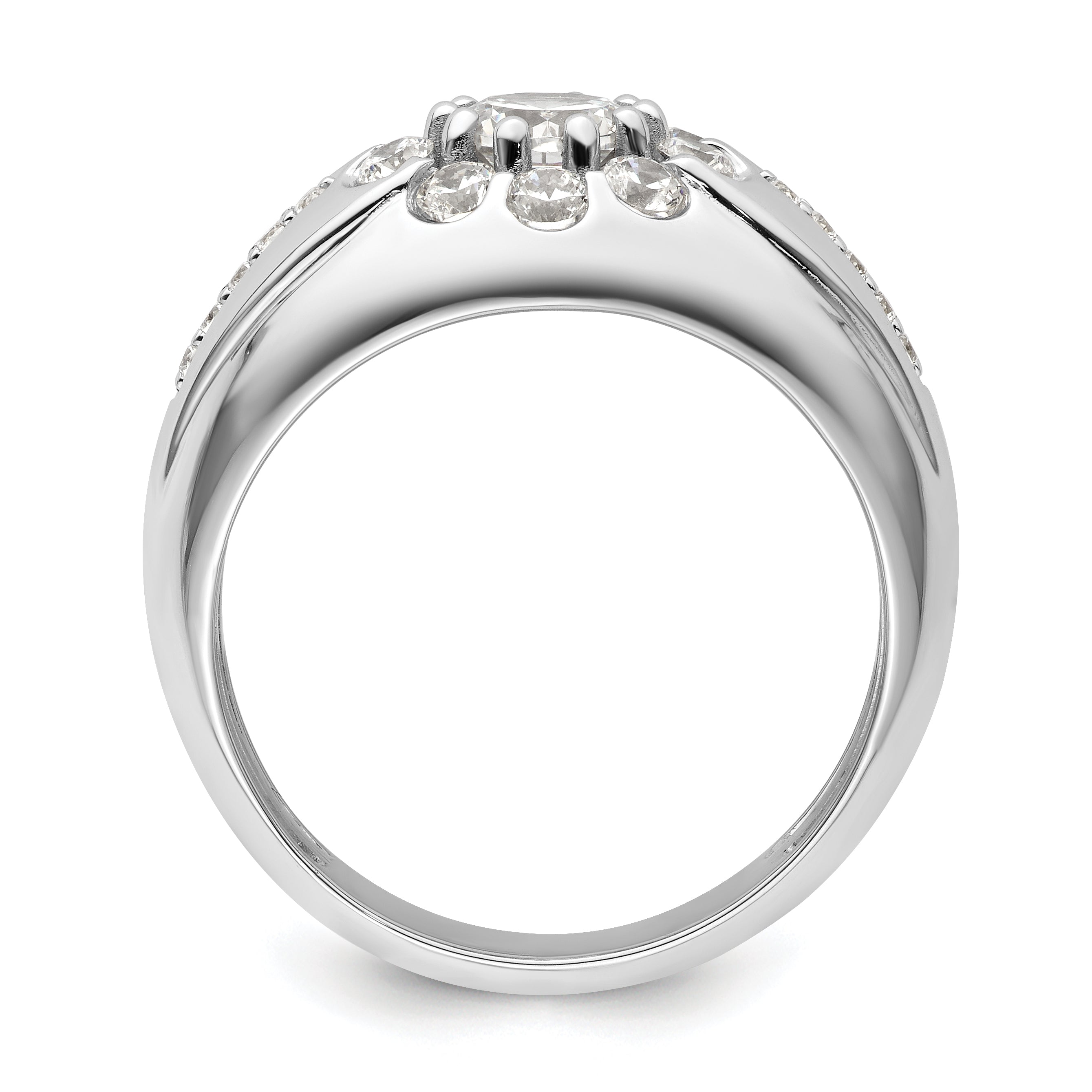 14K Weißgold Herrenring mit 1,5 ct. Labor-gezüchteten Diamanten VS/SI+ G+