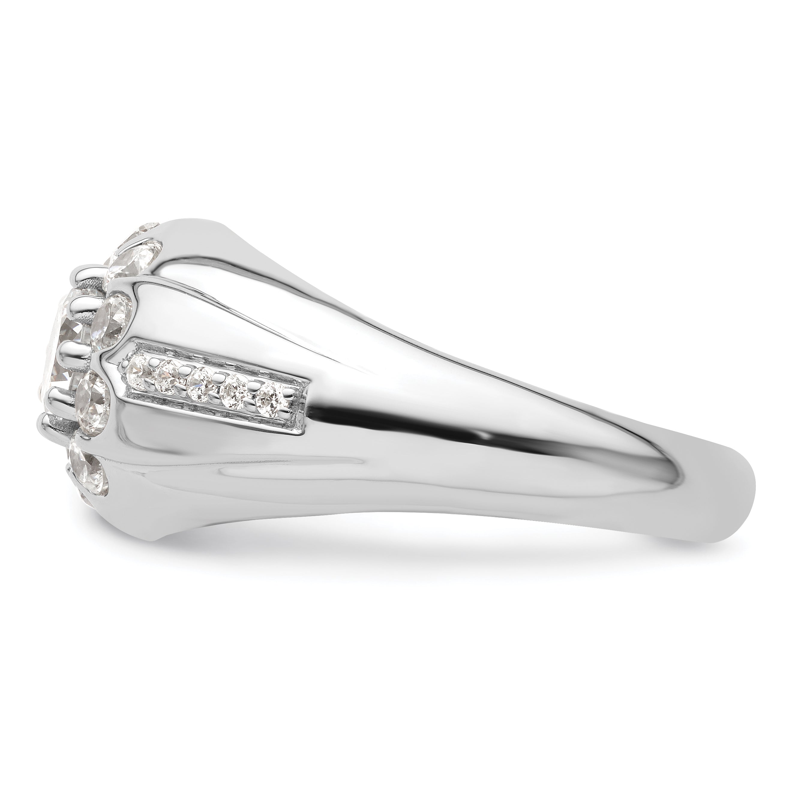 14K Weißgold Herrenring mit 1,5 ct. Labor-gezüchteten Diamanten VS/SI+ G+