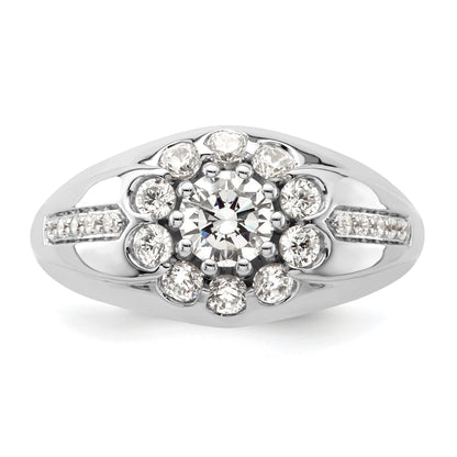 14K Weißgold Herrenring mit 1,5 ct. Labor-gezüchteten Diamanten VS/SI+ G+