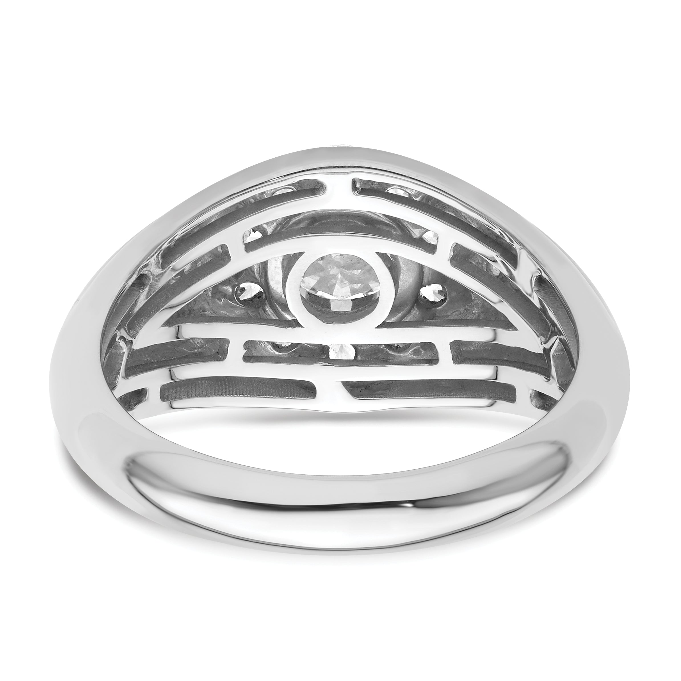 14K Weißgold Herrenring mit 1,5 ct. Labor-gezüchteten Diamanten VS/SI+ G+