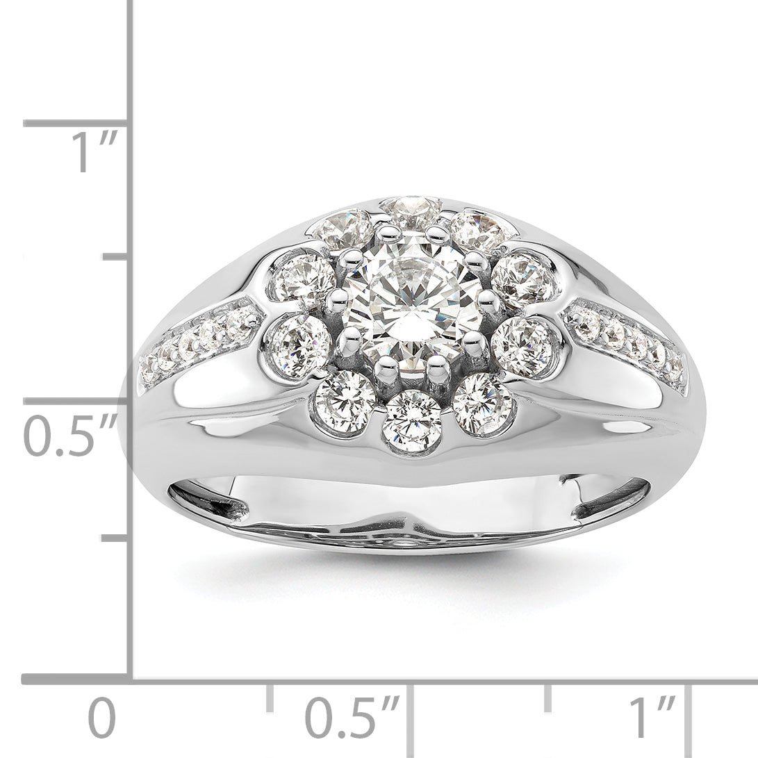 14K Weißgold Herrenring mit 1,5 ct. Labor-gezüchteten Diamanten VS/SI+ G+