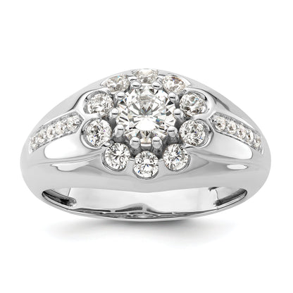 14K Weißgold Herrenring mit 1,5 ct. Labor-gezüchteten Diamanten VS/SI+ G+