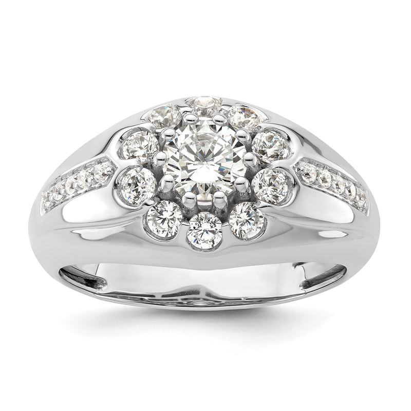 14K Weißgold Herrenring mit 1,5 ct. Labor-gezüchteten Diamanten VS/SI+ G+