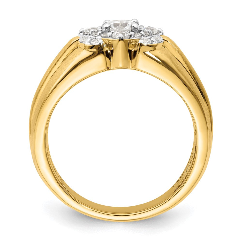 14K Bicolor Herrenring mit 1 ct. im Labor gezüchteten Diamanten VS/SI+ G+