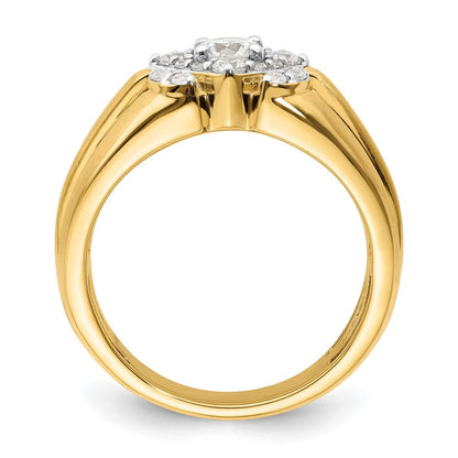 14K Bicolor Herrenring mit 1 ct. im Labor gezüchteten Diamanten VS/SI+ G+