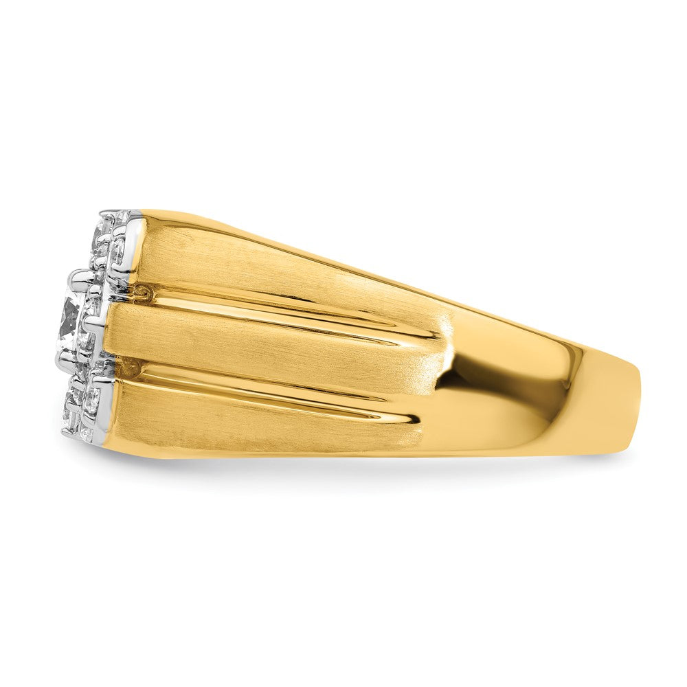 14K Bicolor Herrenring mit 1 ct. im Labor gezüchteten Diamanten VS/SI+ G+