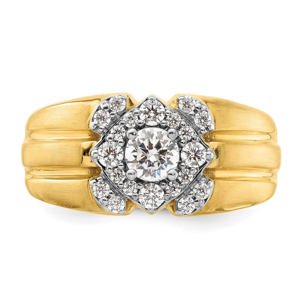 14K Bicolor Herrenring mit 1 ct. im Labor gezüchteten Diamanten VS/SI+ G+
