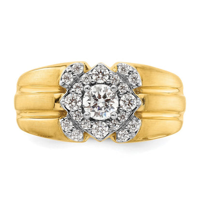 14K Bicolor Herrenring mit 1 ct. im Labor gezüchteten Diamanten VS/SI+ G+