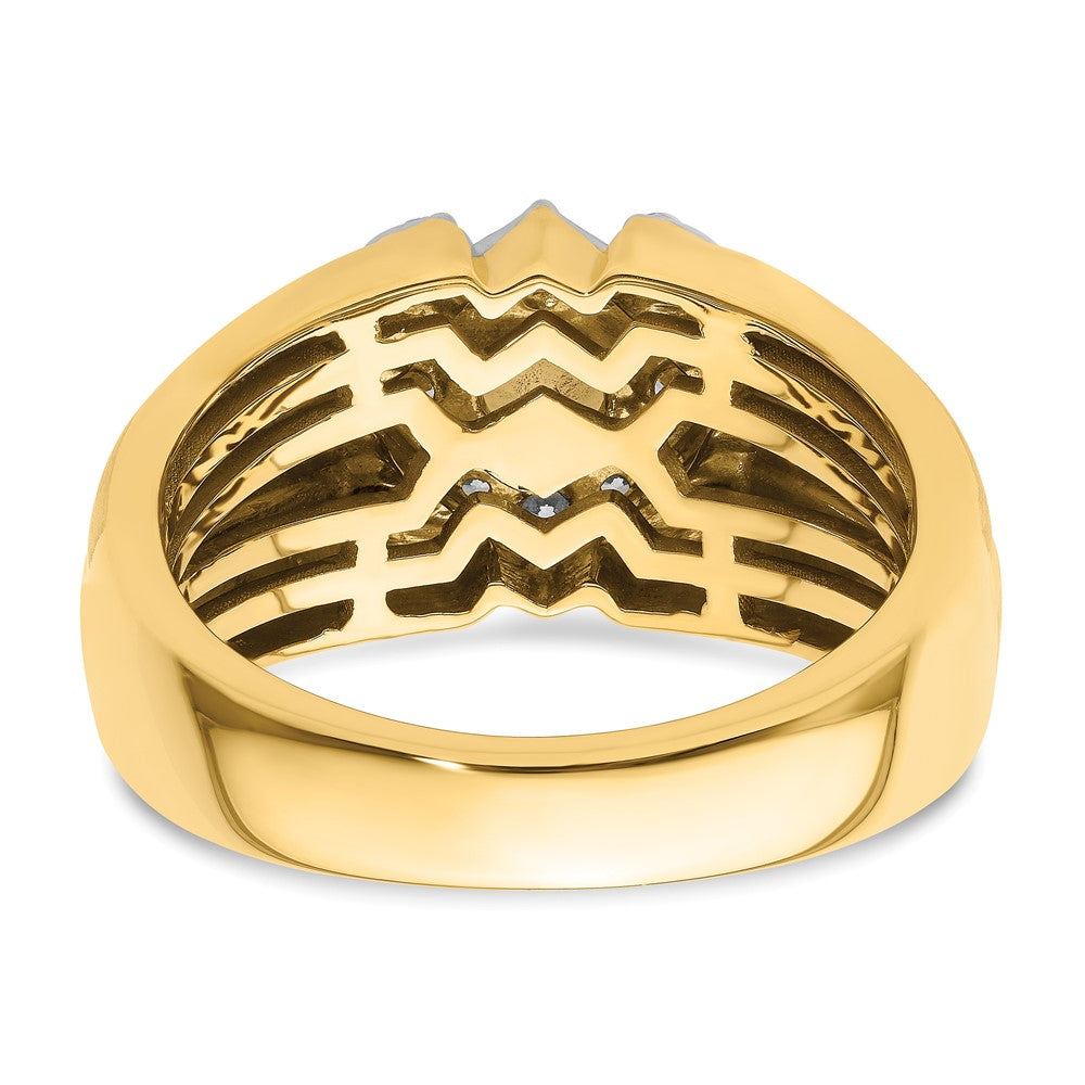 14K Bicolor Herrenring mit 1 ct. im Labor gezüchteten Diamanten VS/SI+ G+