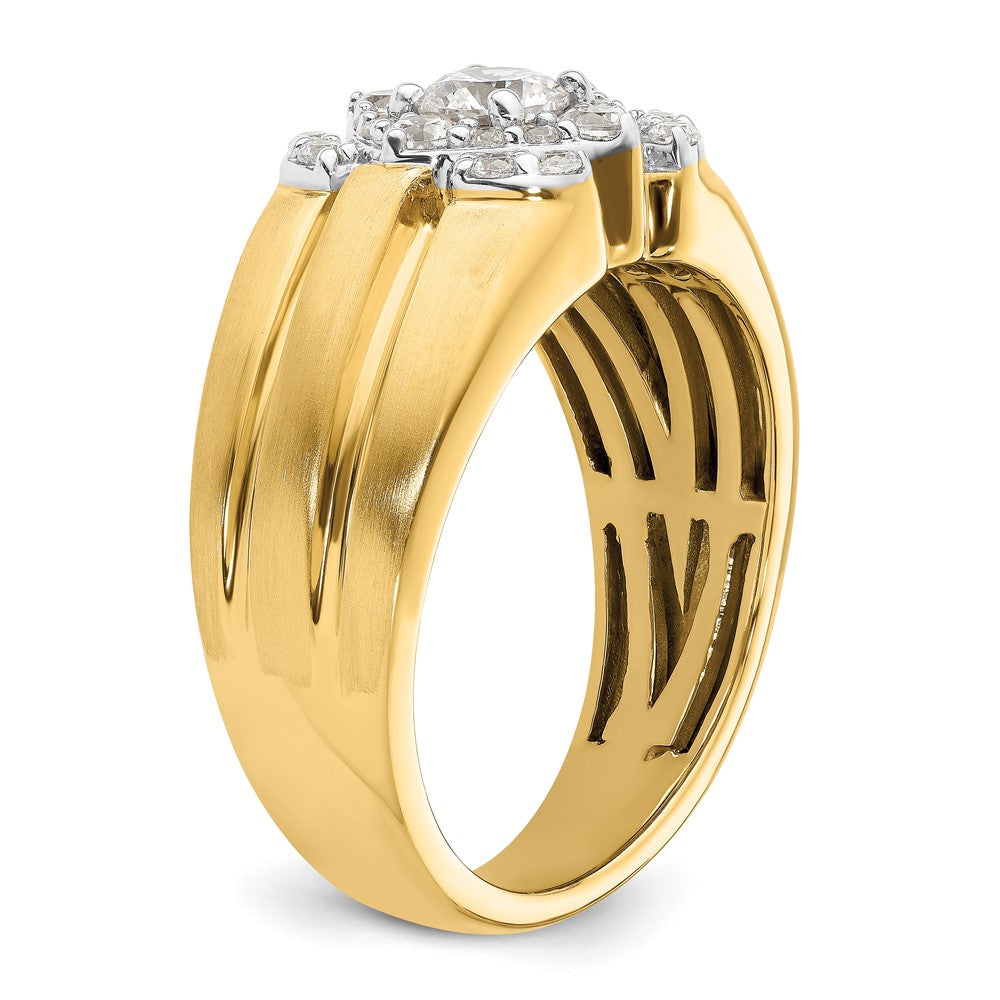 14K Bicolor Herrenring mit 1 ct. im Labor gezüchteten Diamanten VS/SI+ G+