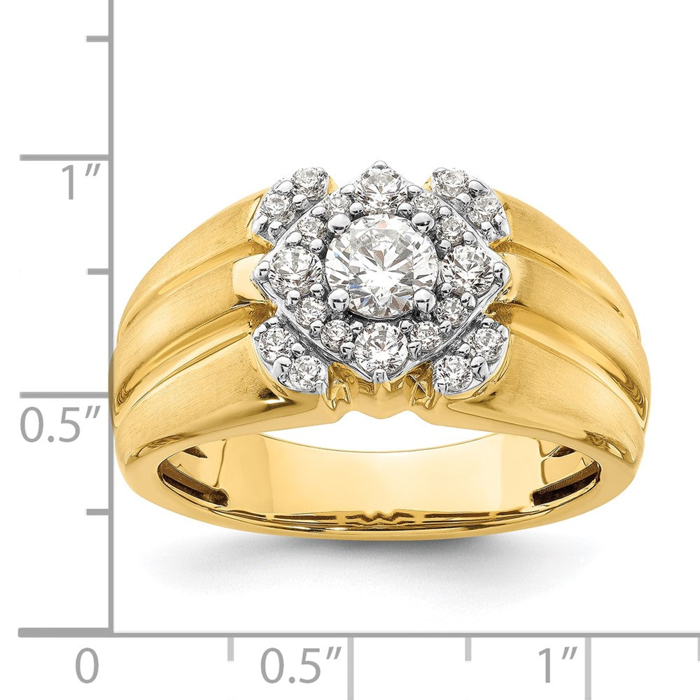 14K Bicolor Herrenring mit 1 ct. im Labor gezüchteten Diamanten VS/SI+ G+