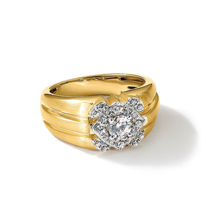 14K Bicolor Herrenring mit 1 ct. im Labor gezüchteten Diamanten VS/SI+ G+