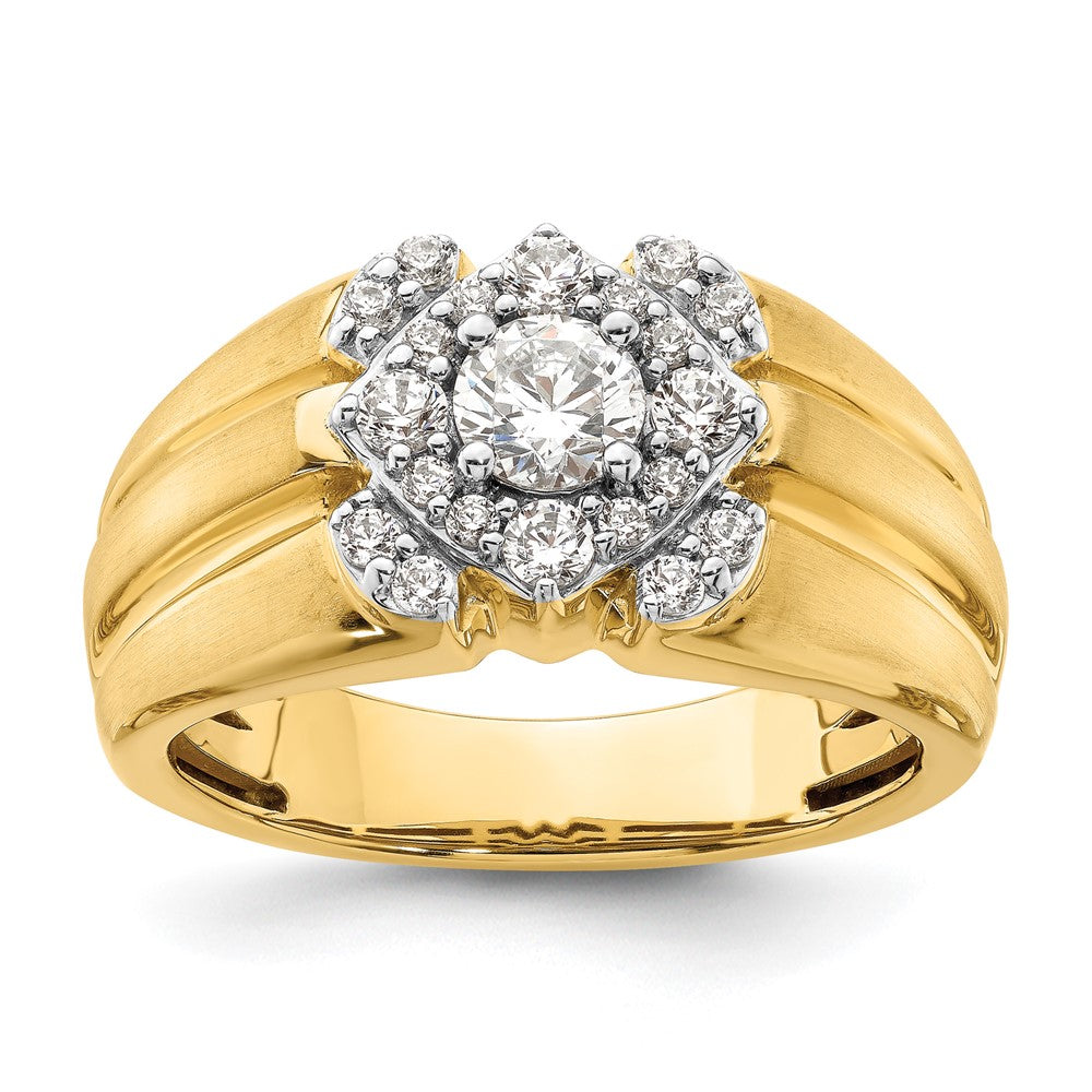 14K Bicolor Herrenring mit 1 ct. im Labor gezüchteten Diamanten VS/SI+ G+