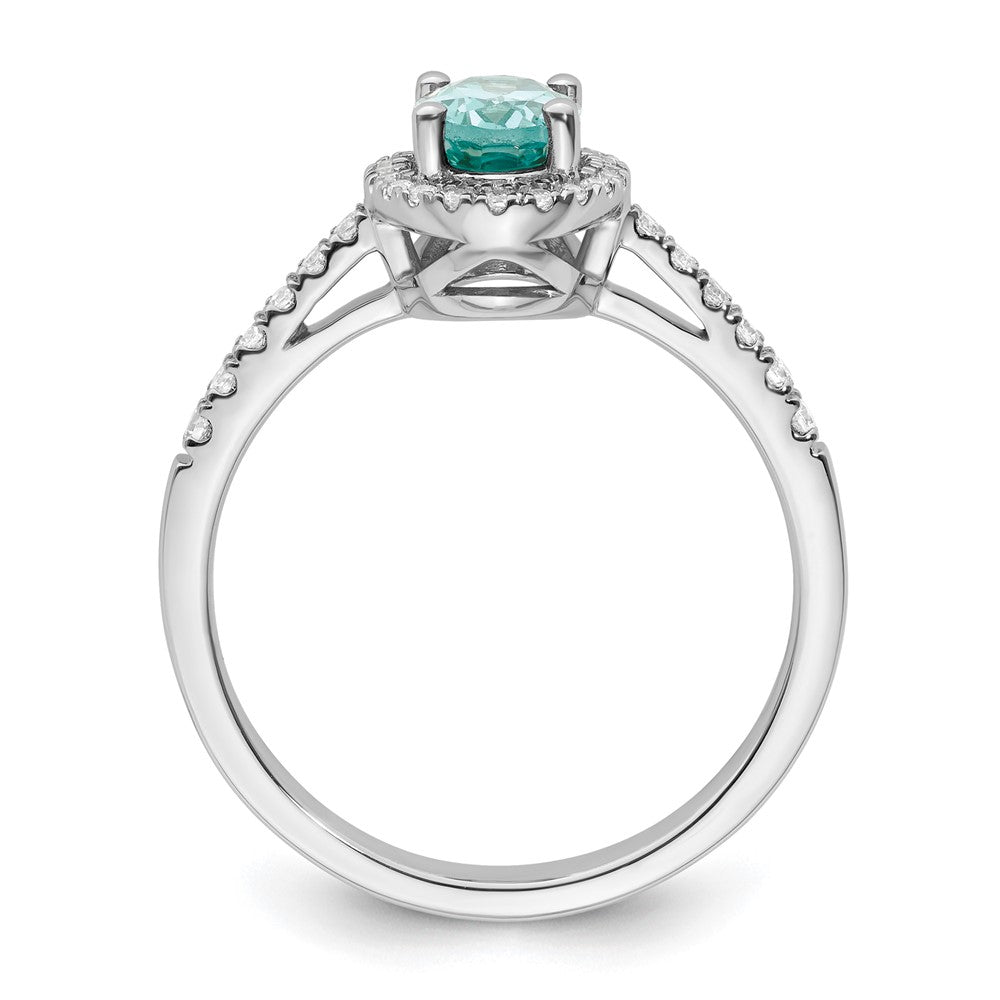 Pure Serenity 14K Weißgold Ring mit 0,2 ct. Laborgezüchteten Diamanten VS/SI+ G+ und laborgezüchtetem Paraiba